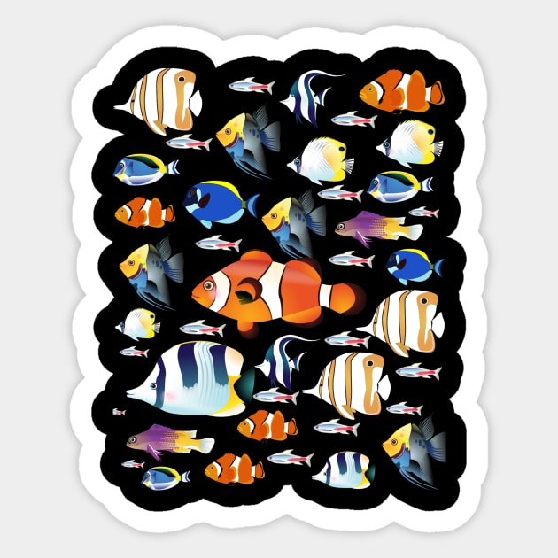 Fish Let's Go for a Swim! Sticker by Diane Designs